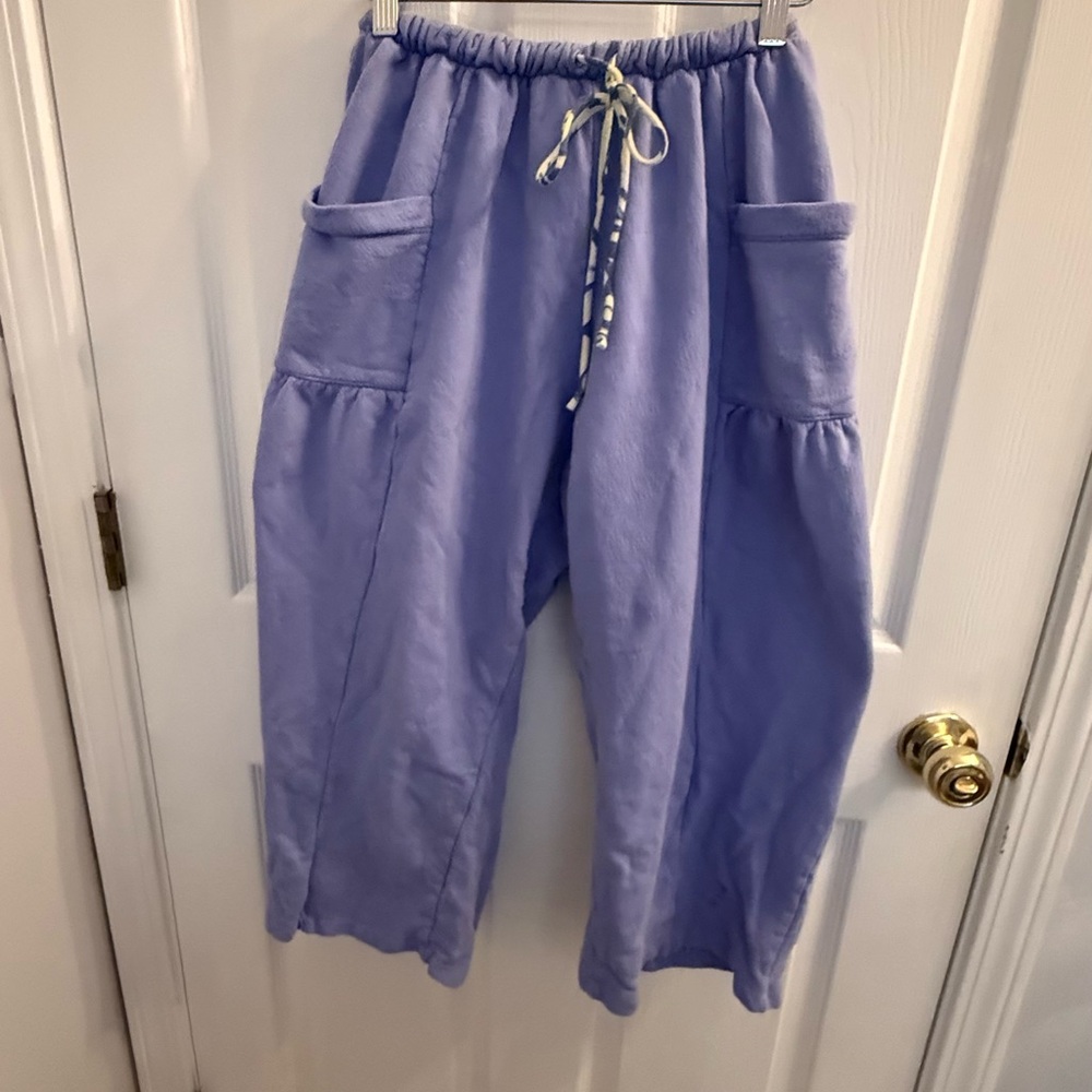 BUCKETLIST Purple Drawstring Capri Baggy Sweat Pants